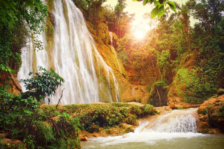 A waterfall in the Dominican Republic