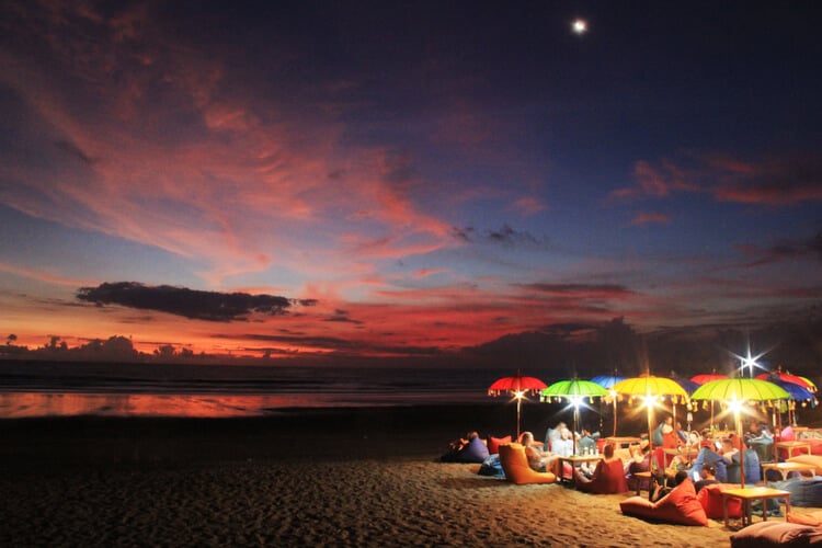 Jimbaran Beach at sunset