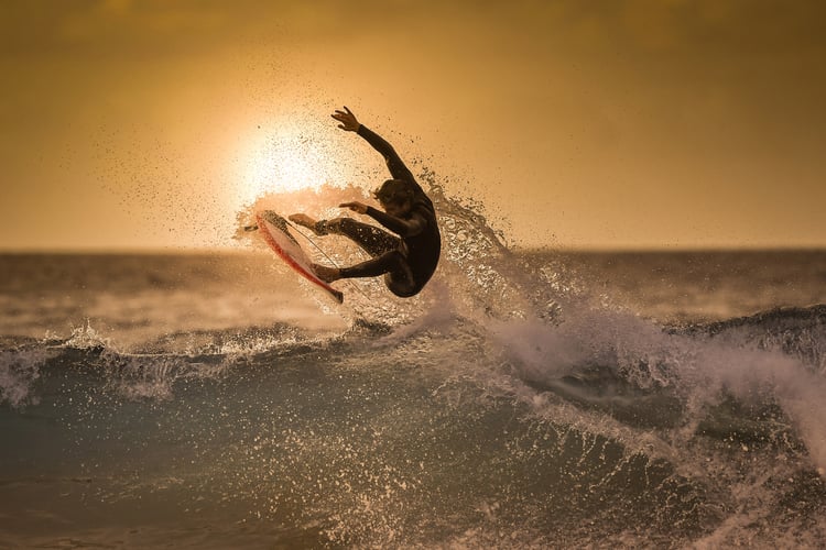 Sunset surfer