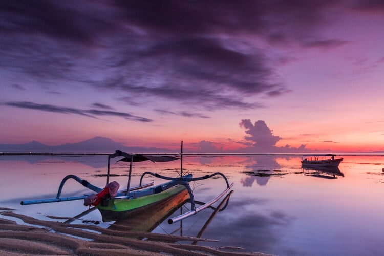 Fishing boats at Sanur Beach