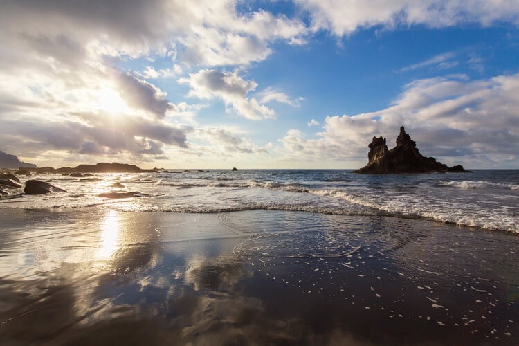 Black sand beach in Tenerife