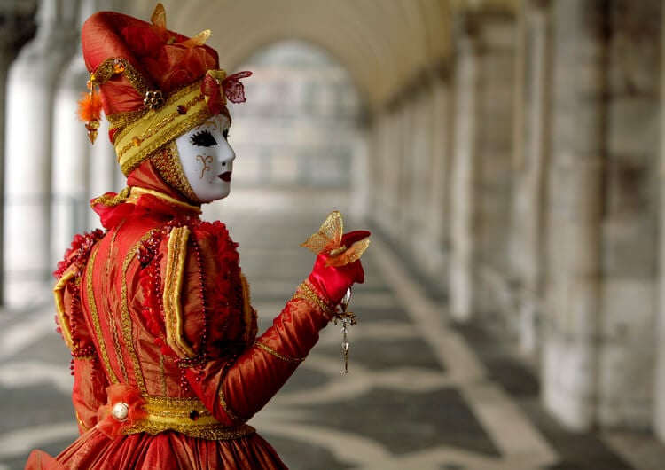 A participant at Venice Carnival
