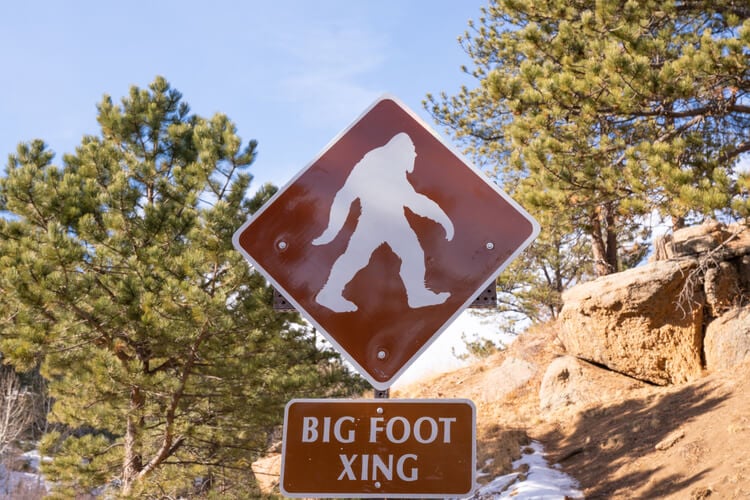 Bigfoot crossing sign