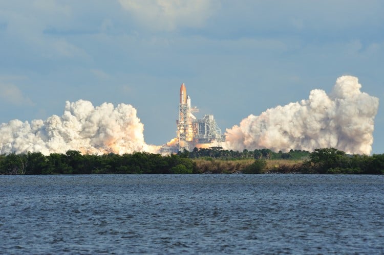 A launch at the Kennedy Space Center, Orlando