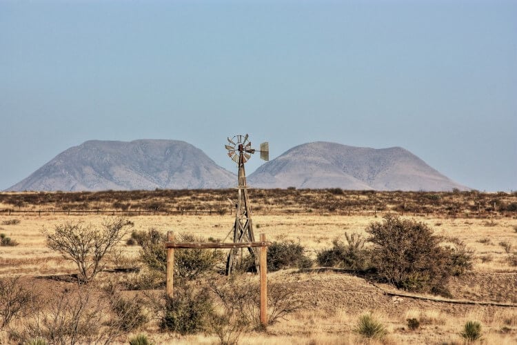 Desert landscape near Marfa, Texas