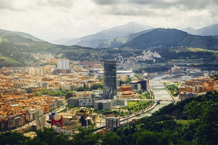 aerial view of bilbao