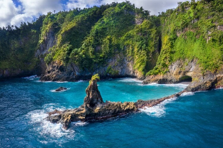 Glassy Point on the east coast of Dominica. 