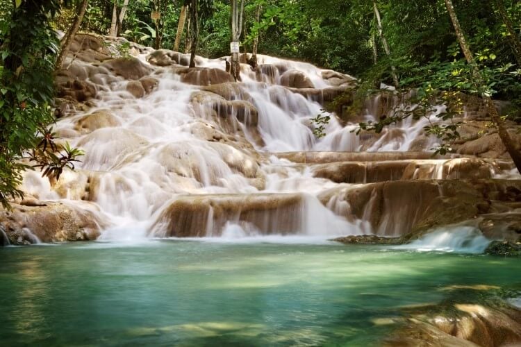The famous Dunn's River Falls in Jamaica as seen in Dr No.