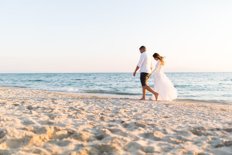 couple walking on the beach