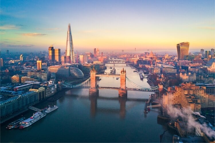 aerial view of london