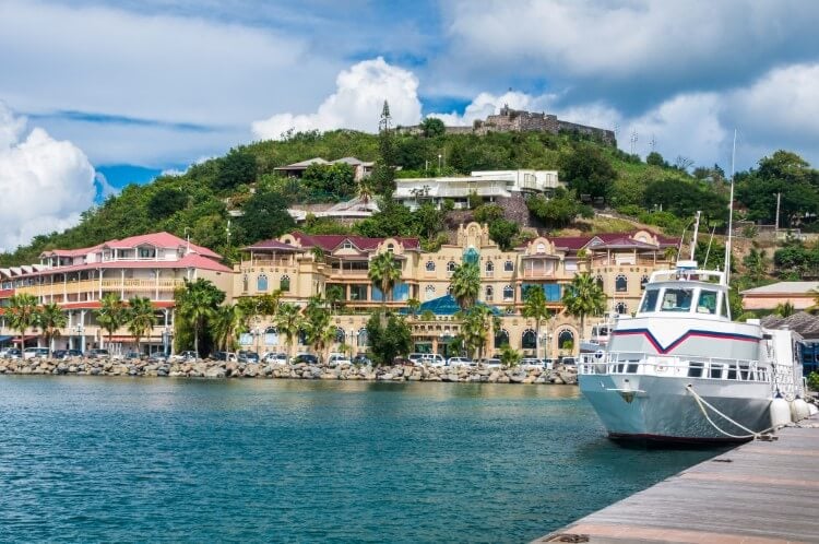 The village of Marigot, Saint-Martin.