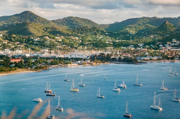 Yachts in Rodney Bay, St Lucia. 