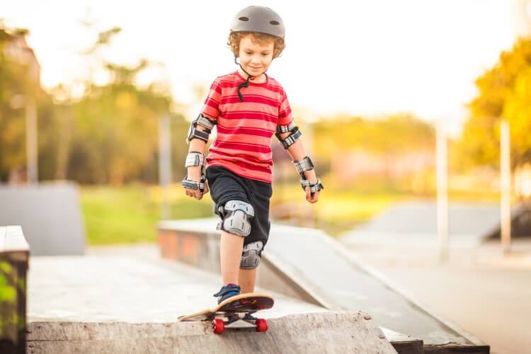 A boy skateboarding