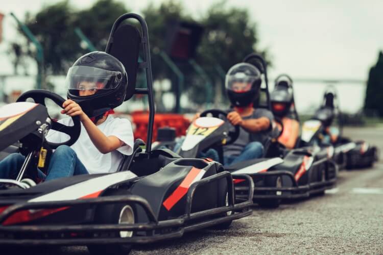 Family of racers on the starting grid.