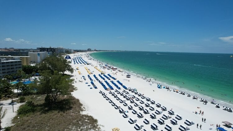 aerial view of st pete beach florida