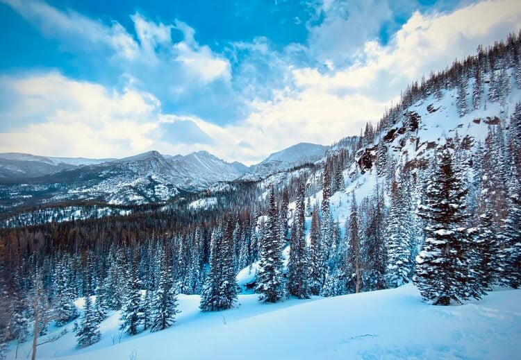 Snow covered mountains in Colorado
