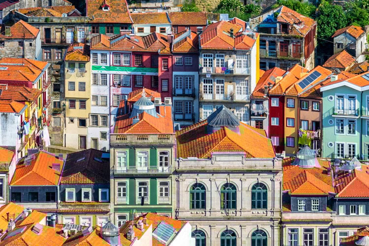 Colorful buildings in Porto Portugal - The best places to visit in August