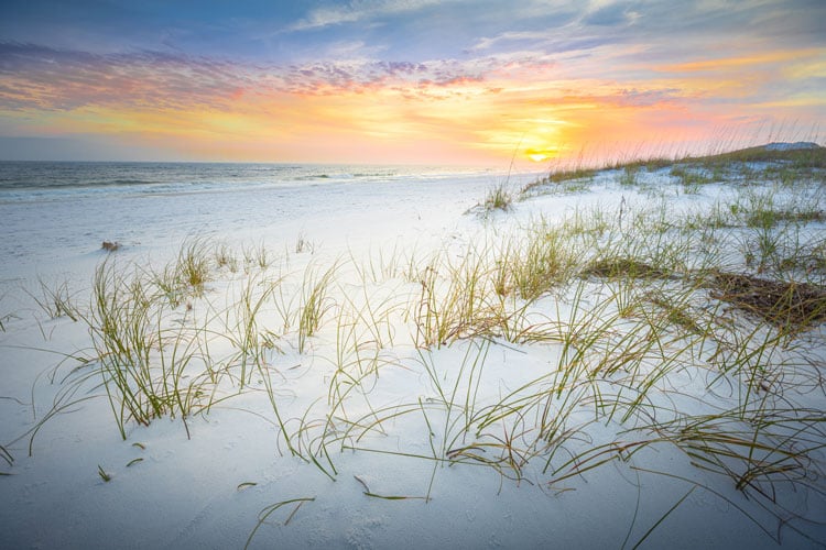 Sand dunes at sunset in Florida - the best places to visit in May