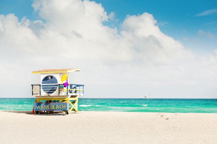Lifeguard hut on Miami Beach - the best places to visit in May