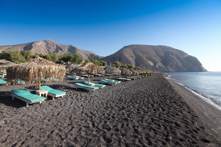 Black sand beach in Santorini - the best places to visit in May