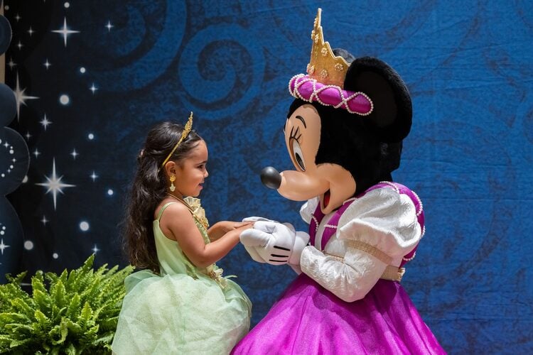 Minnie Mouse in a character dining experience at Walt Disney World 
