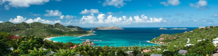 The best places to visit in December - panorama of St Barts