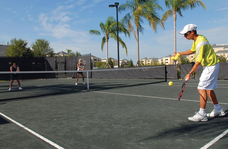 players warm up at the reunion resort tennis and pickleball center